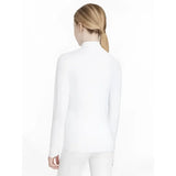 White high neck long sleeve top lemieux young rider classique base layer for riding comfort and warmth