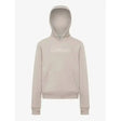 A soft beige lemieux young rider classique hoodie with a subtle embroidered logo across the chest