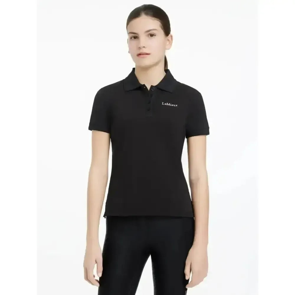 LeMieux Young Rider Classique Polo Shirt Black Black 7-8 years Polo Shirts