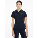 Navy polo shirt lemieux young rider classic polo shirt with short sleeves and subtle embroidered logo on chest