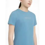 Light blue cotton lemieux young rider classic t-shirt with subtle white embroidery on the left chest