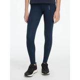 Navy lemieux young rider darla sport legging with sleek form fitting design and subtle logo on the thigh