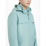 Light blue lemieux young rider dolcie waterproof jacket with sleek design and subtle reflective zipper accents