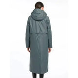 A sleek dark gray lemieux young rider elements coat petrol with a water resistant finish and subtle seam detailing