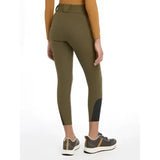 Olive green lemieux young rider ella winter breggings with black lower leg panels perfect for young riders