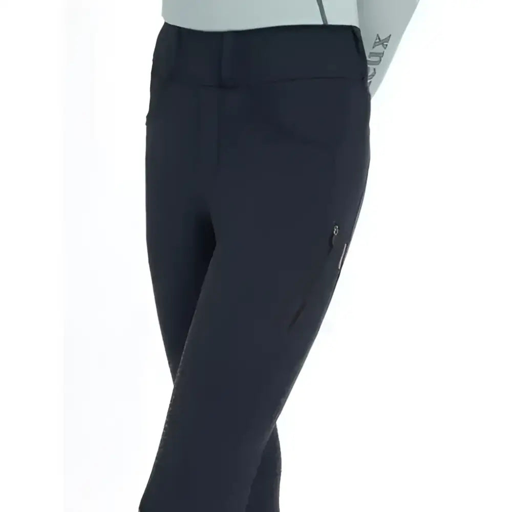 Black lemieux young rider ella winter breggings navy with sleek fit and subtle side zippers for cold weather riding