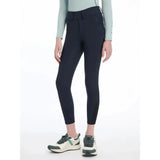 Black lemieux young rider ella winter breggings with high waist sleek fit and subtle side stripes in navy