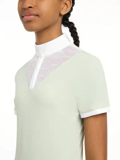 LeMieux Young Rider Eva Short Sleeve Show Shirt Pistachio 7-8 years Pistachio Show Shirts