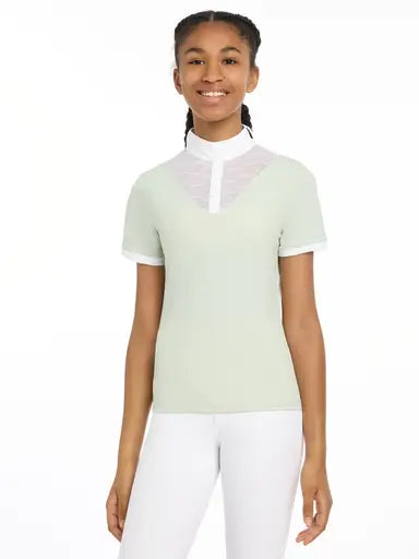 LeMieux Young Rider Eva Short Sleeve Show Shirt Pistachio 7-8 years Pistachio Show Shirts