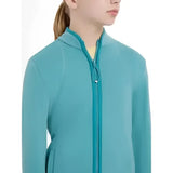 Teal lemieux young rider felicity fleece zip hoodie with matching zipper pull and subtle seam detailing