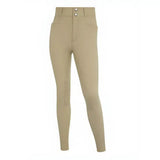 Beige lemieux young rider freya pro breeches with high waist, two front pockets, and perforated thigh panels