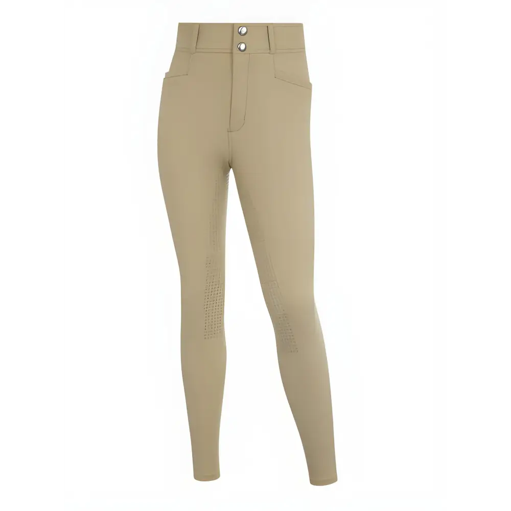 Beige high-waisted skinny pants with two buttons from Lemieux Young Rider Freya Pro collection