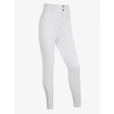 White lemieux young rider freya pro breeches with high waist and button closure for young riders