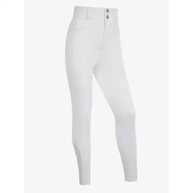 White lemieux young rider freya pro breeches with high waist and button closure for young riders
