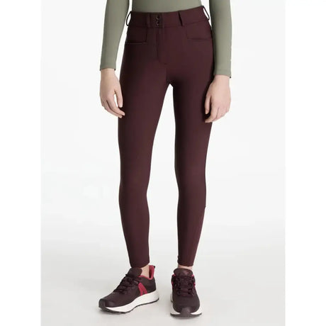 Maroon lemieux young rider seat izzy breeches damson with high waist sleek fit and subtle front pockets