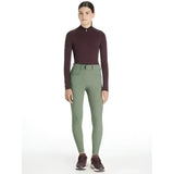 Olive green lemieux young rider full seat izzy breeches rosemary with fitted design and two front pockets