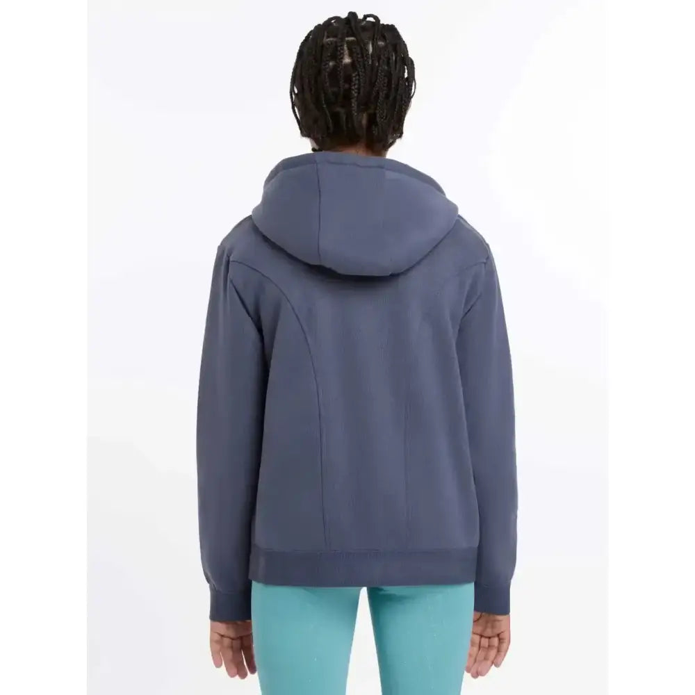 Dark gray lemieux young rider hadley hoodie dusk blue with smooth fabric and subtle seam detailing for riders