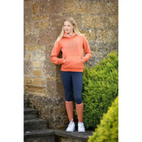Orange hooded lemieux young rider hannah pop sweatshirt with circular embroidered logo on the chest in apricot