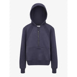 Dark navy blue lemieux young rider harriet pop hooded sweatshirt with half zip front and ribbed cuffs