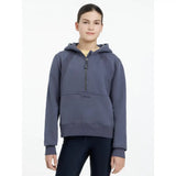 Dark gray lemieux young rider harriet pop half-zip hoodie with ribbed hem and cuffs perfect for young riders