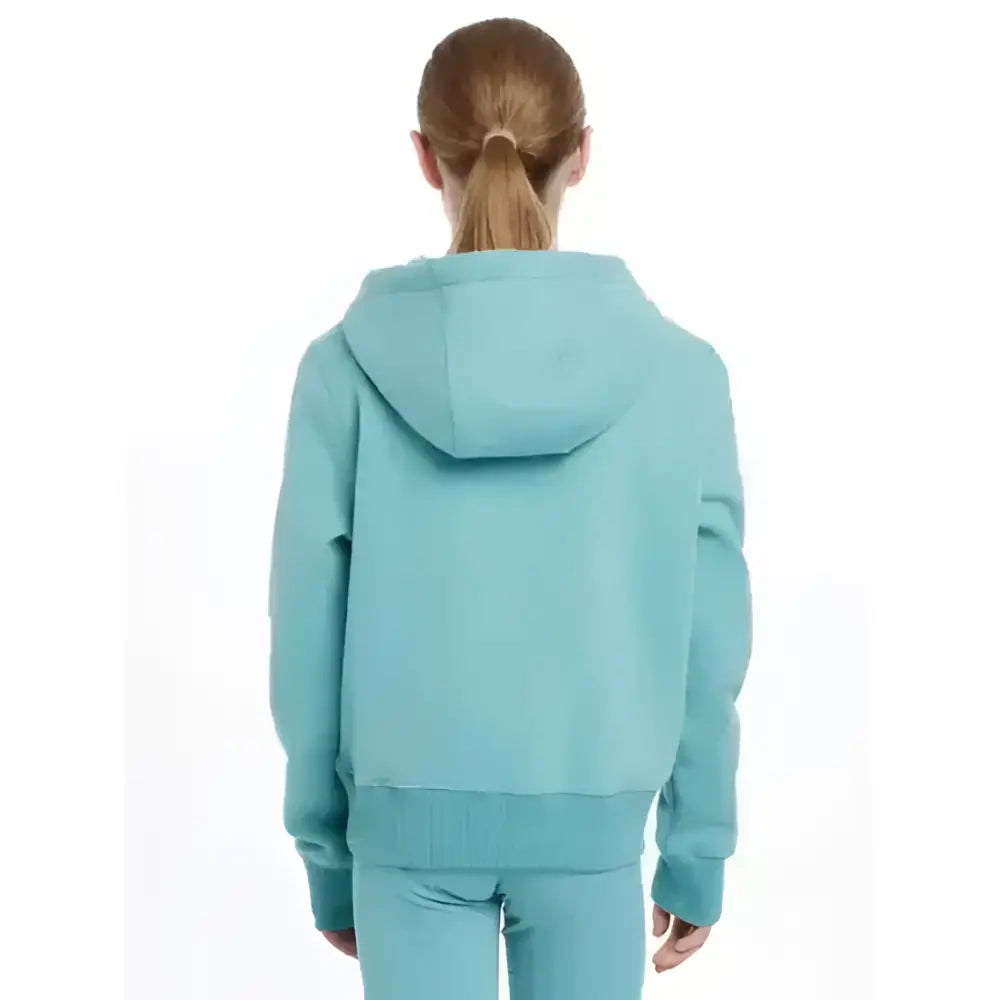 A teal lemieux young rider harriet pop long-sleeved hoodie with ribbed hem and cuffs perfect for young riders