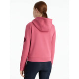 Soft pink lemieux young rider hettie half zip cranberry zip hoodie with ribbed hem cuffs and sleeve patch