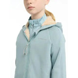 Light blue lemieux young rider hollie lined hoodie with soft beige fleece lining and subtle chest embroidery