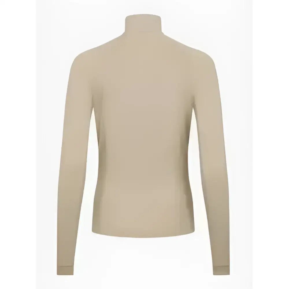 Beige lemieux young rider hope lightweight base turtleneck top made of smooth fitted knit fabric