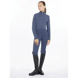 Navy blue lemieux young rider hope lightweight base layer with long sleeves and high collar for equestrian use