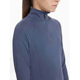 Navy blue lemieux young rider hope lightweight base layer long sleeve half zip with subtle logo on sleeve