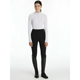 White long-sleeved lemieux young rider hope lightweight base layer with quarter-zip neckline for riders