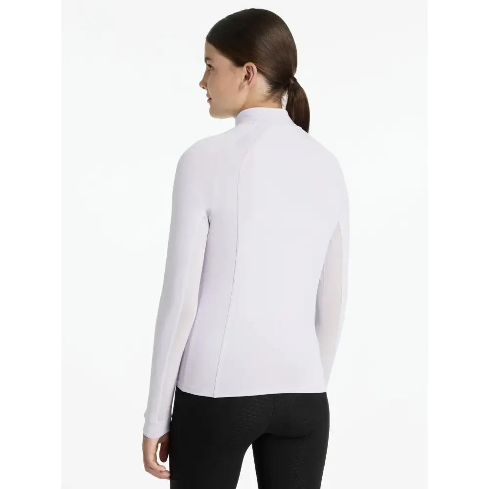 White lemieux young rider hope lightweight long-sleeved high-neck base layer perfect for riding