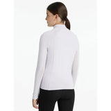White lemieux young rider hope lightweight long-sleeved high-neck base layer perfect for riding