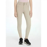 Beige lemieux young rider hunter breeches with high waist button closure and sleek form fitting design