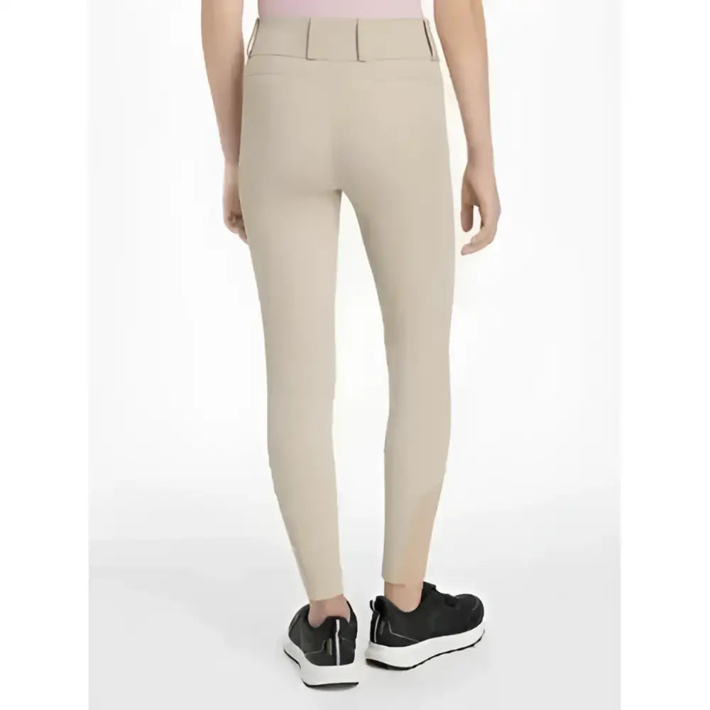 Beige lemieux young rider hunter breeches with fitted design and subtle stitching perfect for young riders
