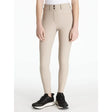 Beige lemieux young rider izzy knee grip breeches almond with fitted silhouette high waistband and black button details