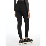 Black lemieux young rider izzy knee grip breeches with high waist and sleek form fitting design for young riders