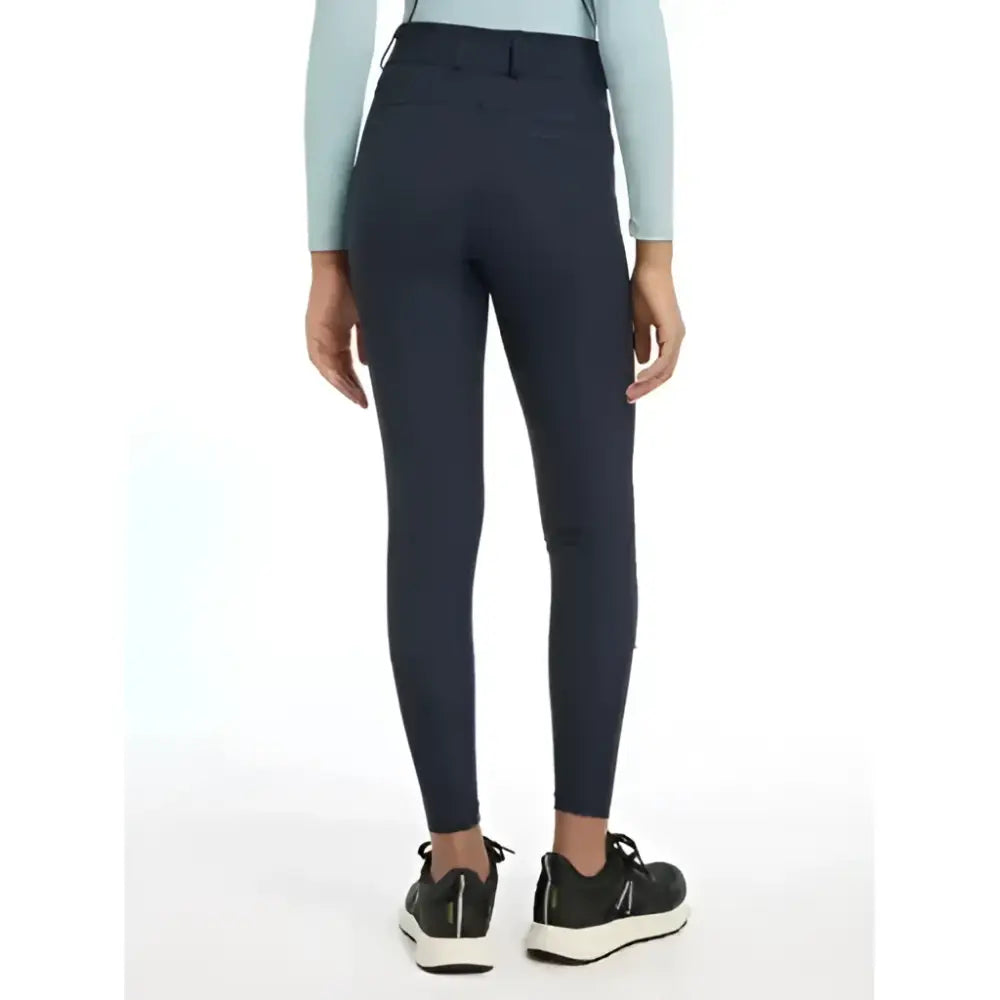 Dark navy lemieux young rider izzy knee grip breeches with sleek tailored design and subtle stitching details