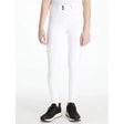 White high-waisted lemieux young rider izzy knee grip breeches with black buttons front grip breeches white