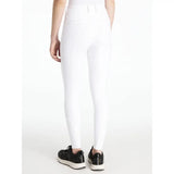 White high waisted lemieux young rider izzy knee grip breeches with sleek form fitting design and grip breeches white