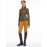 Olive green quilted lemieux young rider josephine jacket alpine with zip-up front for cool weather rides