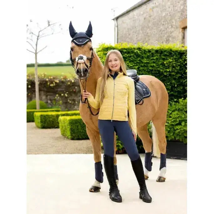 Yellow quilted lemieux young rider josephine jacket mimosa perfect for young riders in a lightweight design