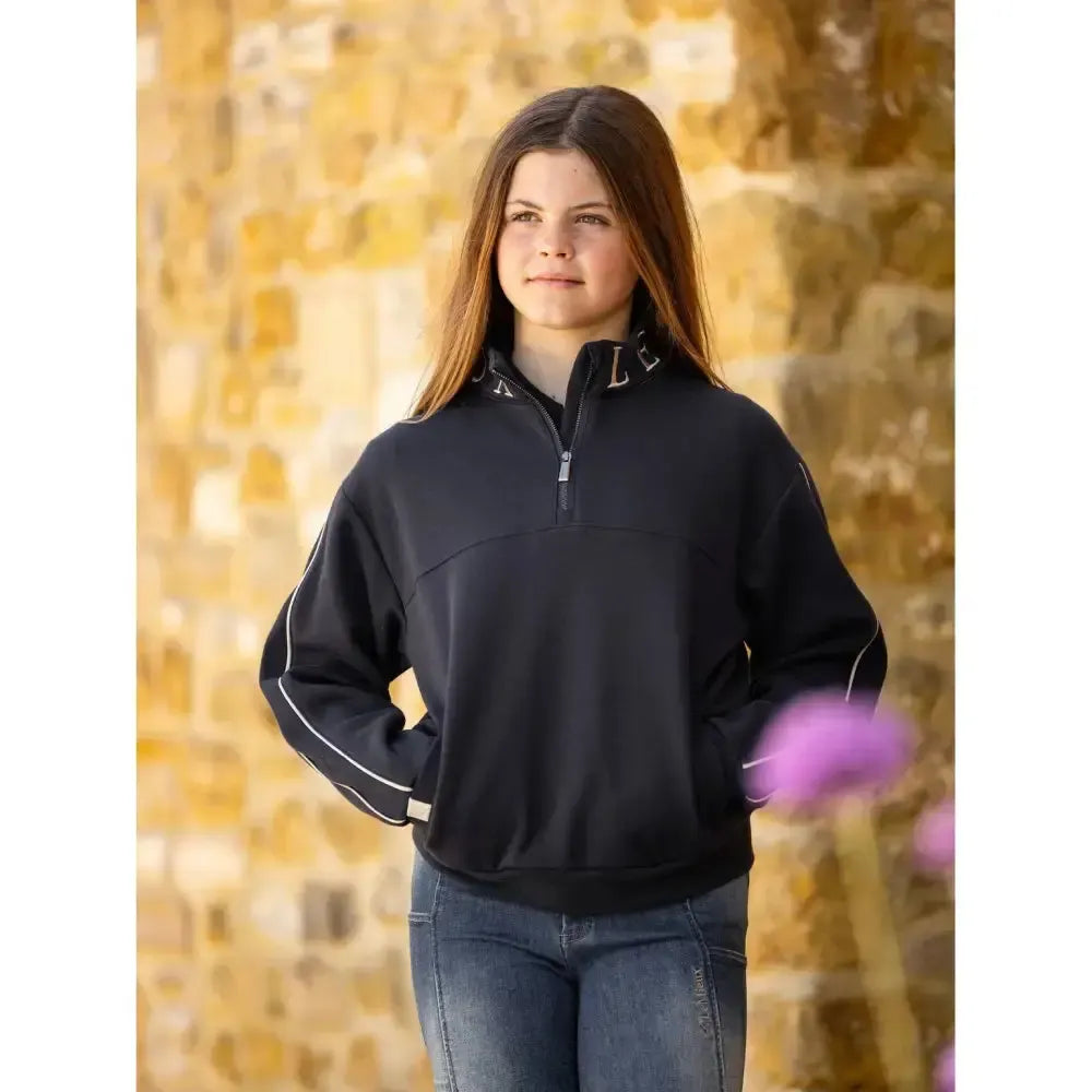 Lemieux Young Rider Kate Quarter Zip Sweat Navy 7-8 Years Jumpers & Hoodies