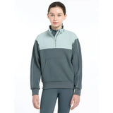 Lemieux Young Rider Kate Quarter Zip Sweat Petrol/Glacier - Jumpers & Hoodies