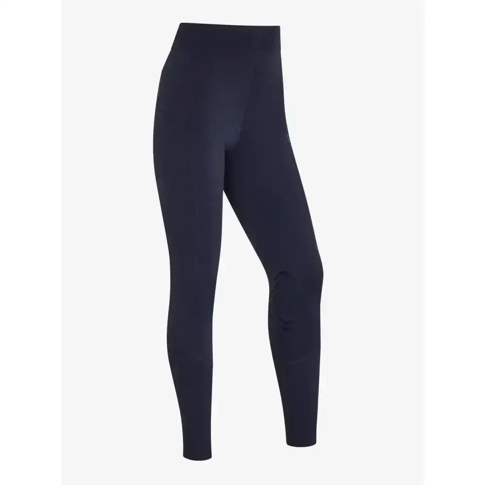 Black lemieux young rider lizzie mesh legging with smooth high waisted stretch fabric for young riders