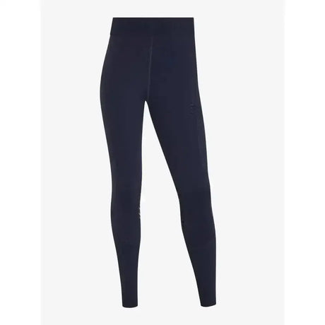 A pair of navy blue lemieux young rider lizzie mesh leggings with high waist and sleek form fitting design