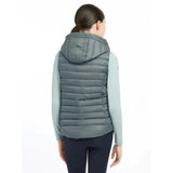 Gray quilted hooded vest lemieux young rider milly puffer gilet perfect for young rider style and warmth