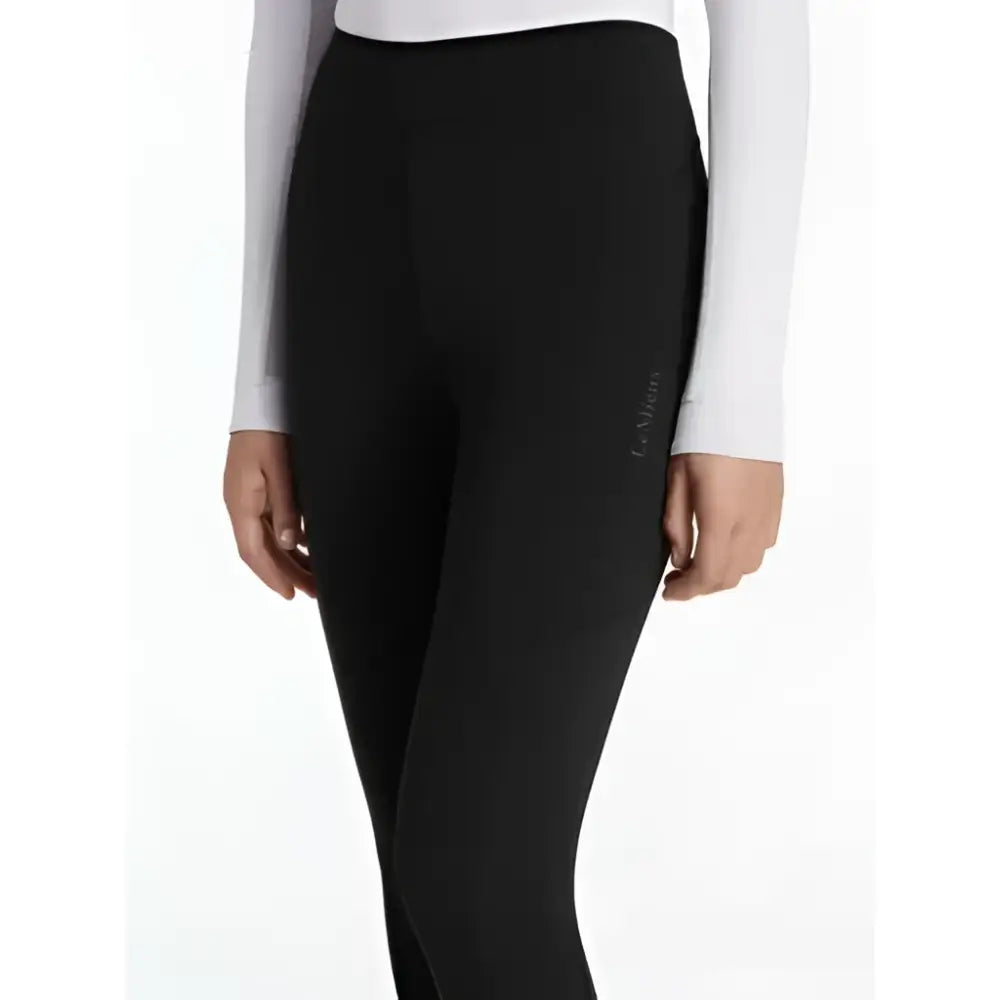Black high-waisted lemieux young rider nell brushed pull ons with sleek fit and subtle side logo in brushed fabric