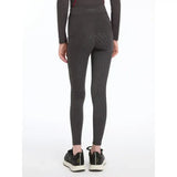Dark gray lemieux young rider orla pull ons with textured patterns on thighs and back showing the back side
