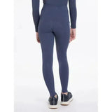 Navy blue high waisted lemieux young rider orla pull ons with subtle textured detailing in dusk blue